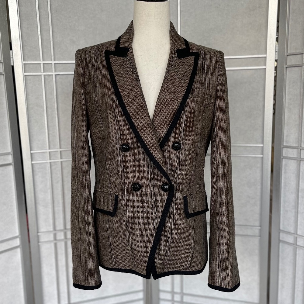 Veronica Beard Brown/Black Harriett Contrast Dickey Jacket sz 12